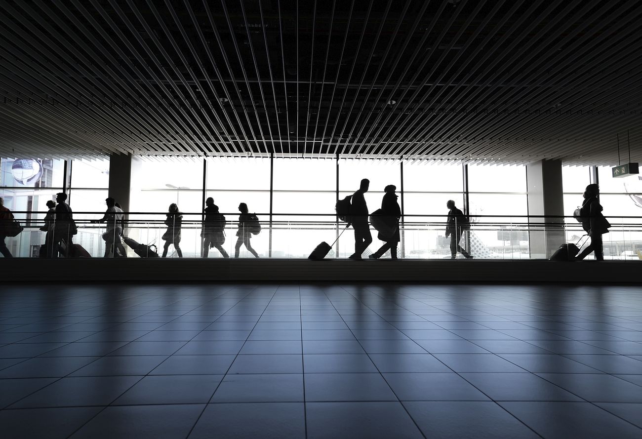 Free silhouette of people at airport